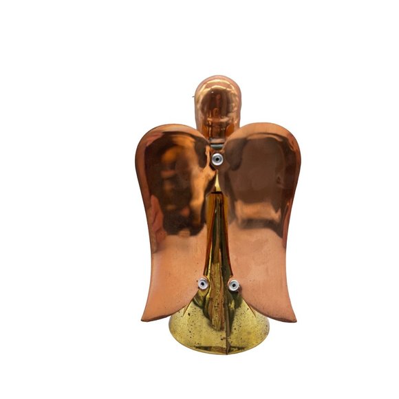 Two Tone Brass Copper Angel Candle Holder - Picture 7 of 9